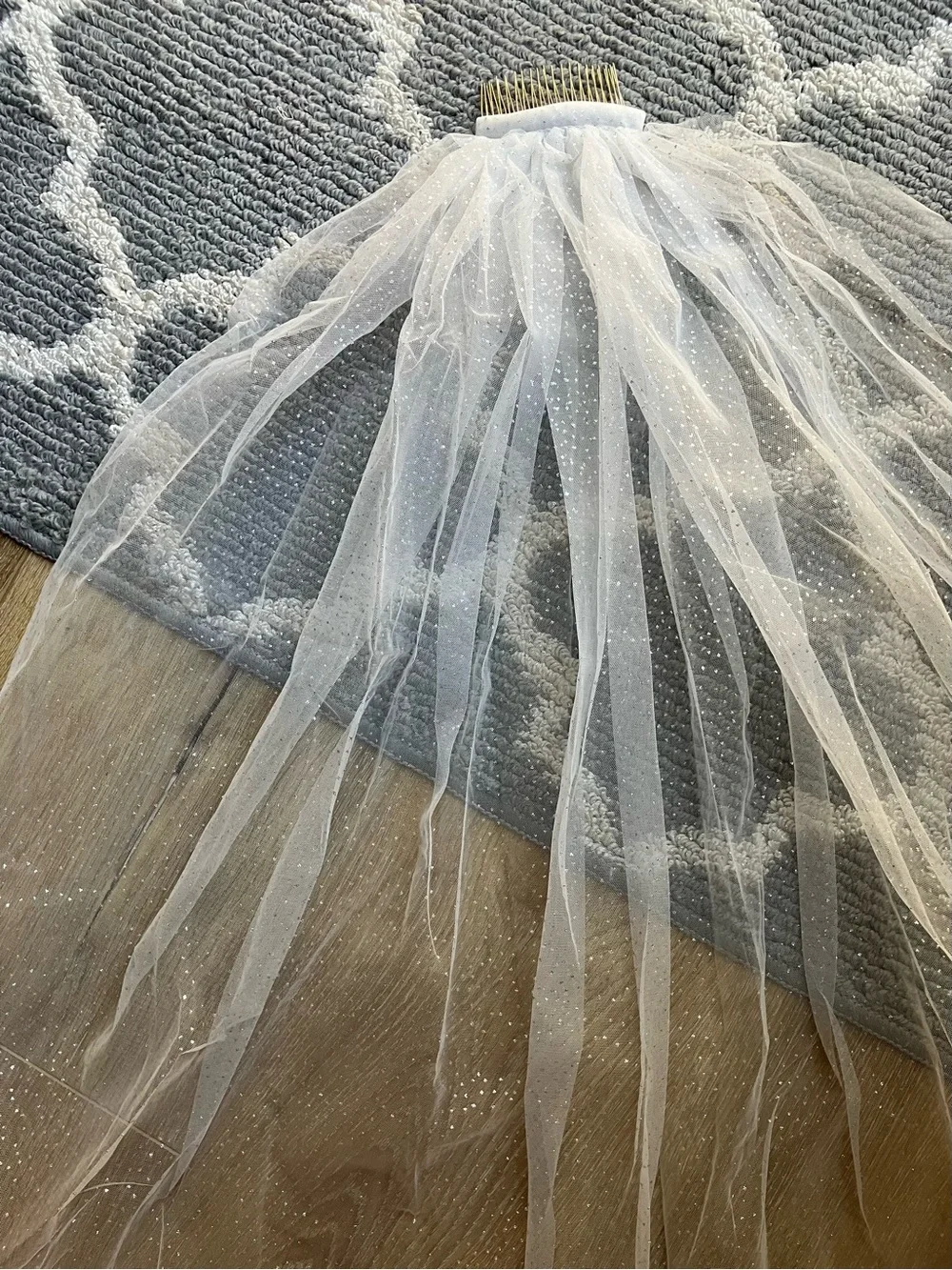 One Tier Glitter Sparkle Tulle Wedding Bridal Veil